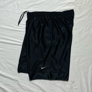 Nike Basketball Shorts Black - the tag has orange swoosh front & back sz Lg men
